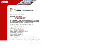 KBR Outlook Web App - Kbr Portal Account
