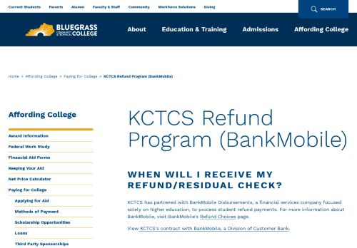
KCTCS Refund Program (BankMobile) | BCTC
