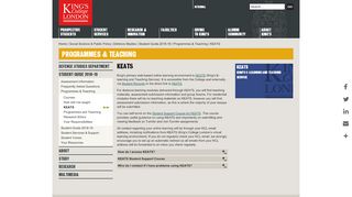 KEATS - King's College London - Keats Portal