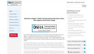 
                            2. Keene State College's OSHA Education Center - Osha Keene State Portal