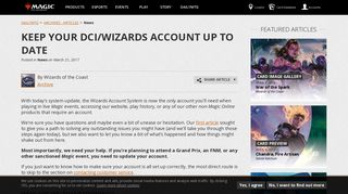 
                            3. Keep Your DCI/Wizards Account Up to Date | MAGIC: THE ... - Wizards Of The Coast Account Portal