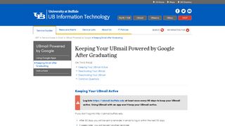 
                            5. Keeping Your UBmail Powered by Google After Graduating ... - Ubmail Buffalo Edu Portal