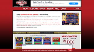
                            6. Keno | Play real casino games for free online - VideoPoker.com - Video Poker Login