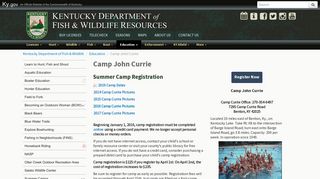 
                            7. Kentucky Department of Fish & Wildlife Camp John Currie - Camp Currie Sign Up