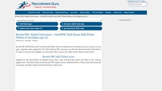 
                            9. Kerala PSC Hall Ticket 2020 | Download All PSC Exam Admit ... - Keralapsc Gov In Thulasi Portal