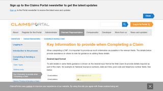 
                            8. Key Information to provide when Completing a ... - Claims Portal - Askcue Login