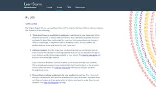 
                            3. Khan Academy LearnStorm Rules - Learn Storm Portal