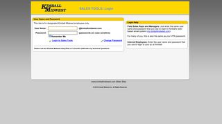
                            1. Kimball Midwest - Sales Tools: Sales Tools Login - Kimball Midwest Sales Tool Portal