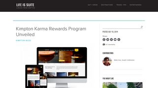 
                            4. Kimpton Karma Rewards Program Unveiled - Life is Suite - Kimpton Intouch Sign In