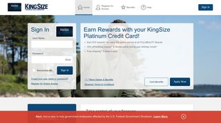 KingSize Platinum Credit Card - Manage your account