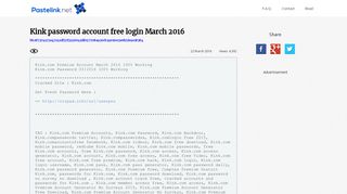 
Kink password account free login March 2016 - Pastelink.net
