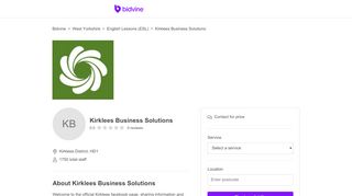 
                            8. Kirklees Business Solutions | English Lessons (ESL) - Bidvine - Kirklees Business Solutions Portal