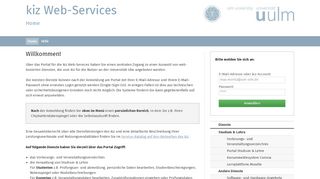
                            6. kiz Web-Services | Home - Universität Ulm - Portal Ulm