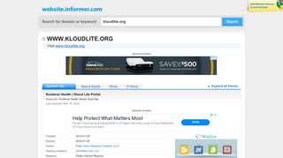 
                            2. kloudlite.org at WI. Kootenai Health | Kloud Lite Portal - Website Informer - Kootenai Health Kloud Lite Portal