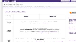 
                            7. Know Your Hunter and CUNY ID's — Hunter College - Hunter Netid Portal
