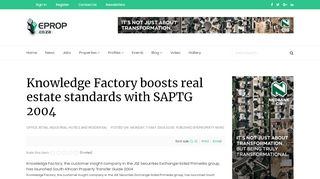 
                            4. Knowledge Factory boosts real estate standards with SAPTG ... - Saptg Portal
