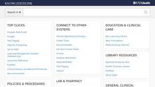 
                            1. KnowledgeLink Portal - UVA Health - University of Virginia - Clinician Portal Portal