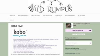 
                            3. Kobo FAQ | Wild Rumpus - Kobo Books Portal