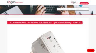 Kogan N300 AC Wi-Fi Range Extender - (KARPRWLN3TA ... - Kogan Wifi Repeater Portal