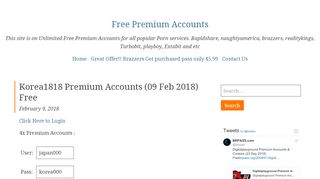 
                            4. Korea1818 Premium Accounts - Free Premium Accounts - Korea1818 Login