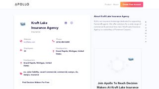 
                            8. Kraft Lake Insurance Agency | Apollo - Apollo.io - Kraft Lake Insurance Portal