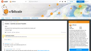 
Kraken - Cavirtex account Transfer : Bitcoin - Reddit  
