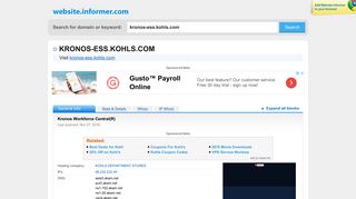 
                            5. kronos-ess.kohls.com at WI. Kronos Workforce Central(R) - Kohls Ess Portal