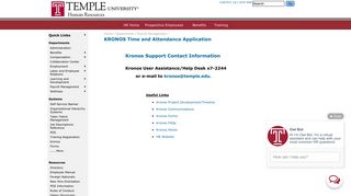 
                            4. Kronos Support Contact Information - Temple University - Temple University Kronos Portal