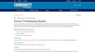 
                            8. Kronos Timecard - Pepperdine Community - Kronos Community Portal