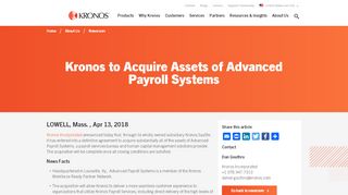 
                            8. Kronos to Acquire Assets of Advanced Payroll Systems | Kronos - Advance Payroll Secure Portal