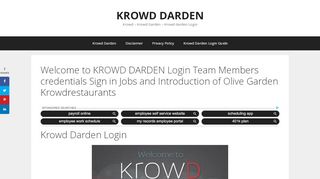 
Krowd - Krowd Darden - Krowd Darden Login - Olive Garden  
