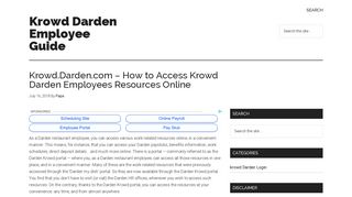 
Krowd.Darden.com – How to Access Krowd Darden Employees  
