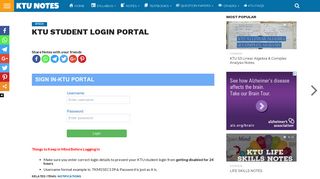 
                            6. KTU STUDENT LOGIN PORTAL - KTU NOTES - Ktu Portal Student Portal