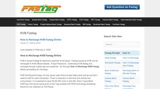
                            6. KVB Fastag | Fastag Recharge - Kvb Fastag Login