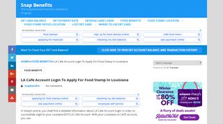 LA Cafe Account Login To Apply For Food Stamp In Louisiana - Louisiana Food Stamps Cafe Portal
