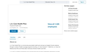 
                            3. L.A. Care Health Plan | LinkedIn - La Care Sign In