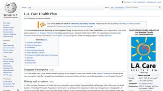 
                            4. L.A. Care Health Plan - Wikipedia - La Care Sign In