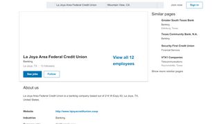 
La Joya Area Federal Credit Union | LinkedIn  
