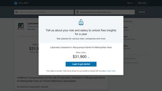 Laboratory Assistant Salaries in Albuquerque, New Mexico ... - Tricore Express Portal