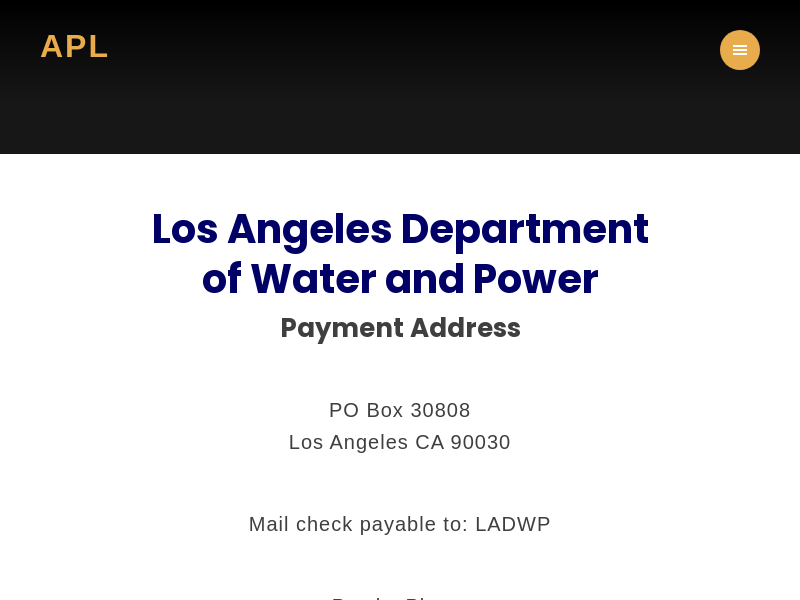 
                            5. LADWP Payment Address | Los Angeles Department of Water ...