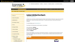 
                            7. Landauer Individual Dose Reports | Environmental Health and ... - Landauer Portal