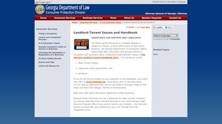 
                            7. Landlord-Tenant | Georgia Department of Law's Consumer Protection ... - Dca Ga Gov Landlord Portal