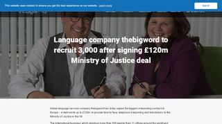 
                            4. Language company thebigword to recruit 3,000 after signing £120m ... - The Big Word Portal