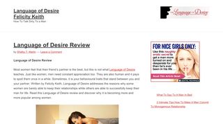 
                            4. Language of Desire Felicity Keith | How To Talk Dirty To a Man - The Language Of Desire Portal