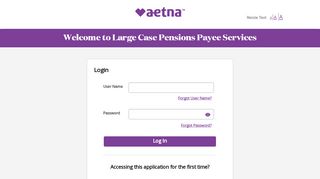 
                            3. Large Case Pensions Payee Services - Login - Aetna - Aetna Pension Plan Portal