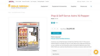 
                            8. Large Popper | Pop & Self-Serve Astro 16 Popper - Gold ... - Astro Portal Self Service