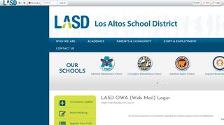 LASD OWA (Web Mail) Login • Page - Los Altos School District - K12 Webmail Portal