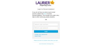 
                            2. Laurier - Single Sign On - My Learning Space Wlu Portal