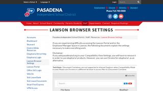 
                            1. Lawson Browser Settings - Pasadena Independent School ... - Pisd Lawson Portal Portal