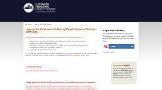 
LBP: Log on to Licensed Building Practitioners Online Services  
